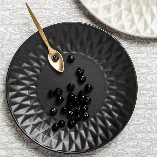 Sort keramisk desserttallerken SOHO 20 cm
