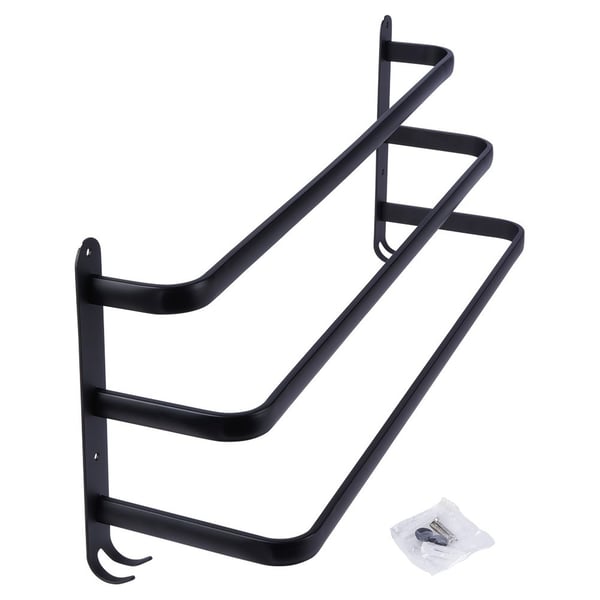 Aluminiums håndklædeholder sort 60 cm