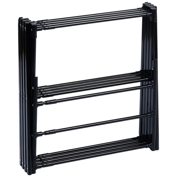Tørrestativ metal sort lodret udtrækkelig 43-75x37,5x139 cm