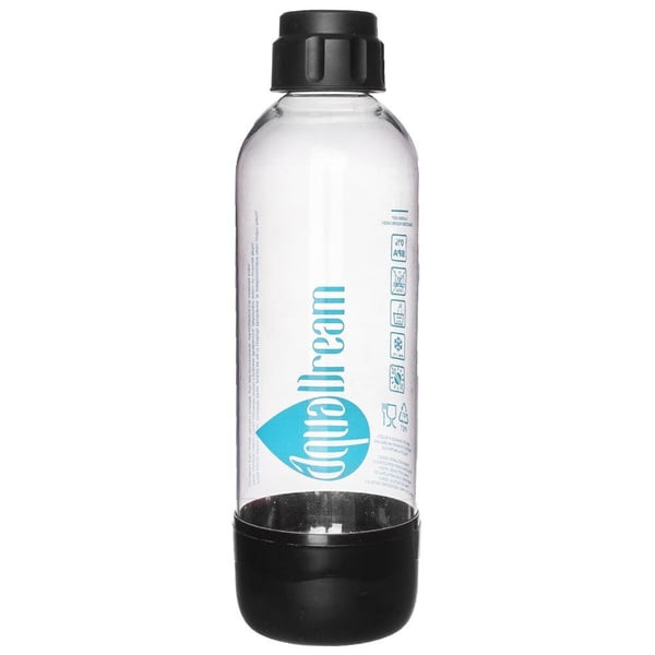 Musta AQUADREAM 1,1 l vesipullo hiilihapottimeen