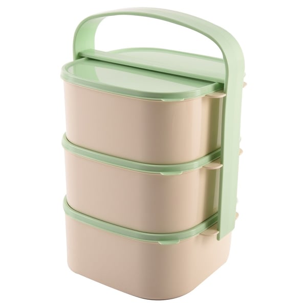 Plastik madkasse med 3 niveauer 3x1,15 l