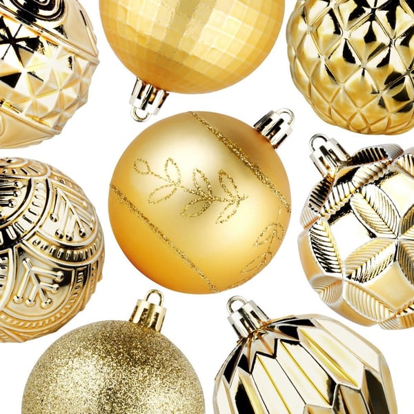 Ubrydelige guld julekugler 6 cm 50 stk.
