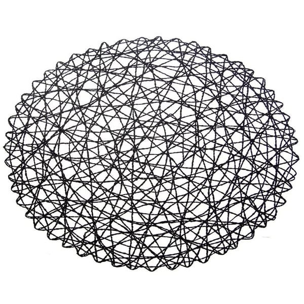 Pappersbordsmatta svart rund 35 cm