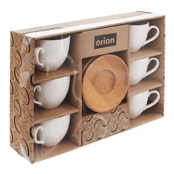 Kop med underkop porcelæn hvid WHITELINE 100 ml 6 stk.