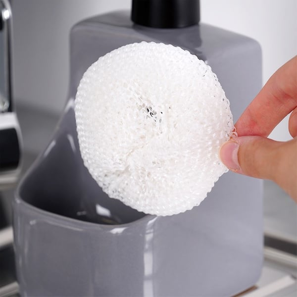 Sæbedispenser med svampebeholder og svamp, keramisk grå 400 ml