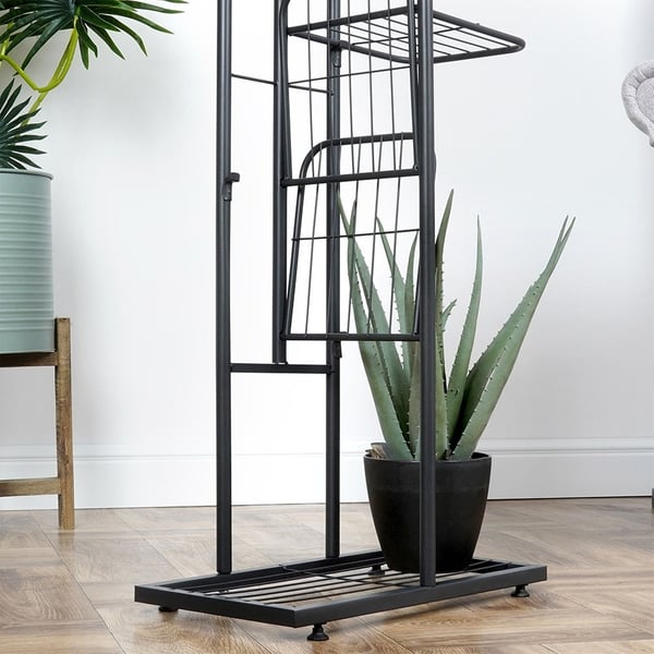 Metal blomsterstand sort 6-niveau 106 cm