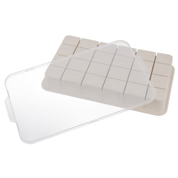 Isterningform med låg silikone beige 22,5x13x3 cm