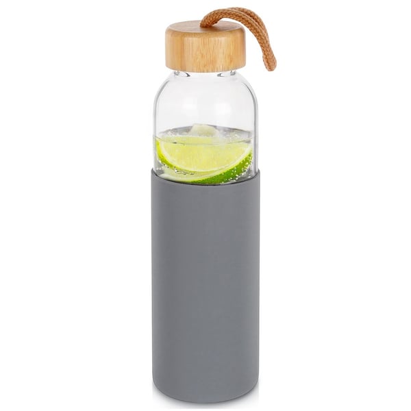 Glasvattenflaska med silikonskal 500 ml