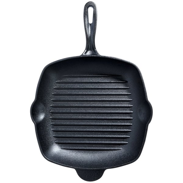 Fyrkantig gjutjärnsstekpanna för grillning med silikonöverdrag CAST LINE 28x28 cm