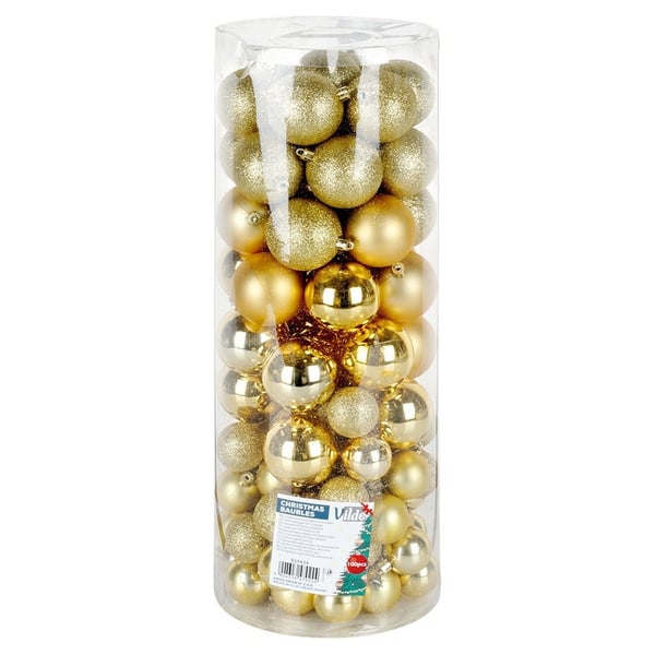 Uknuselige gyldne julekugler 4-6 cm 100 stk.