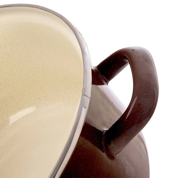 Emaljeret brun gryde 14 cm, 600 ml