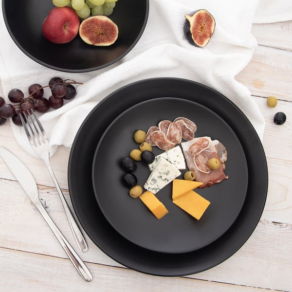 Sort keramisk desserttallerken 20,5 cm
