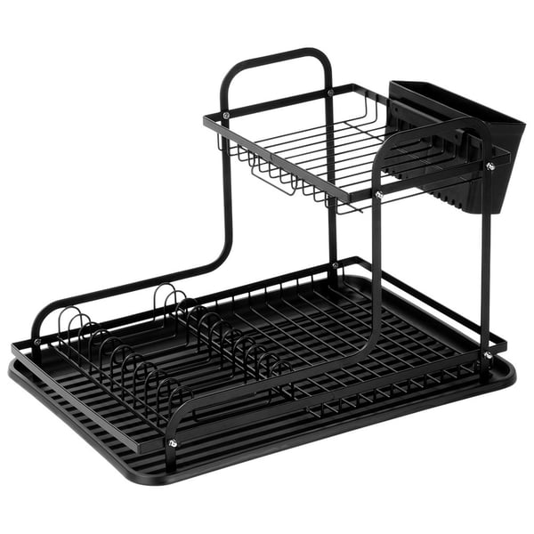 Sort opvaskestativ med 2 niveauer RADKA 42,5x32x29 cm