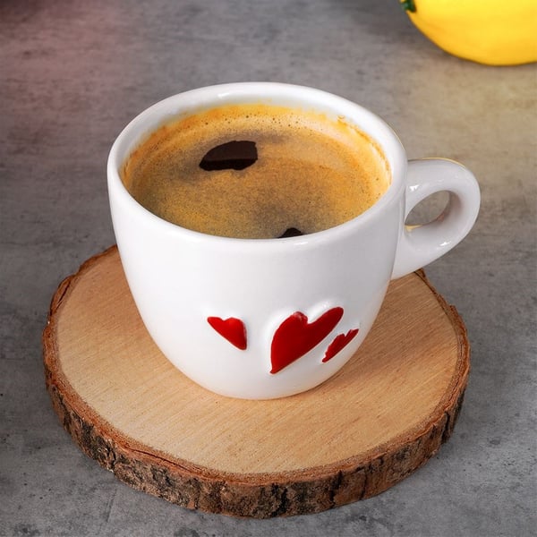 Keramisk hjerteformet espressokrus 80 ml