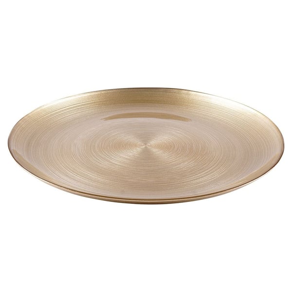 Lav glasmiddagstallerken, guld, 32,5 cm