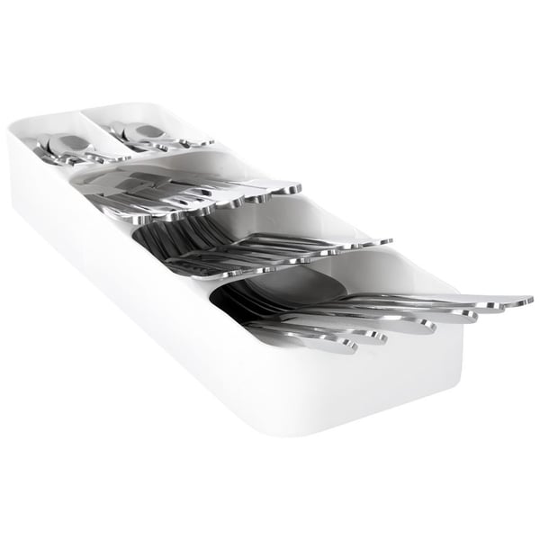 Bestikindsats til skuffe hvid 39x11,5 cm