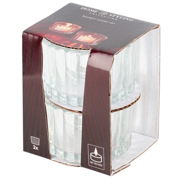 Glas fyrfadsstage 5,7 cm 2 stk.