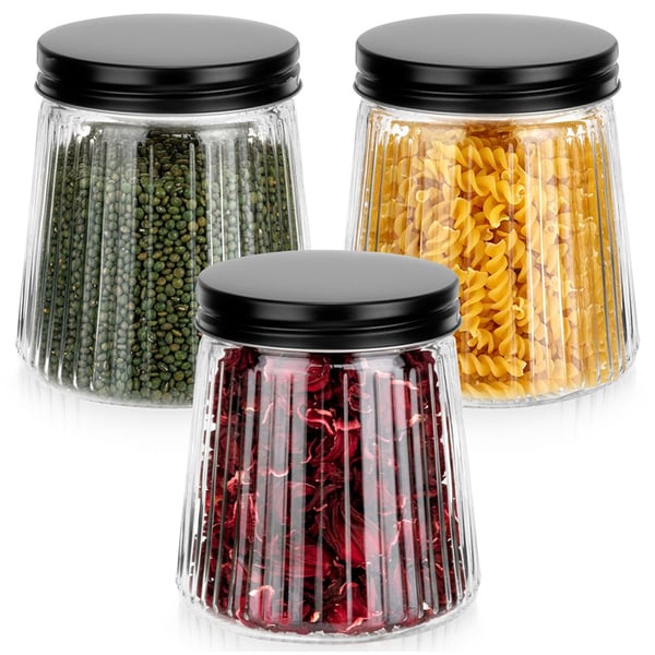 Glasbeholdere til bulkprodukter med låg 700 ml 3 stk.