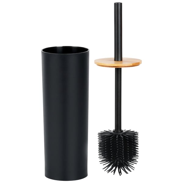 Toiletbørste med metalstativ sort 36,5 cm