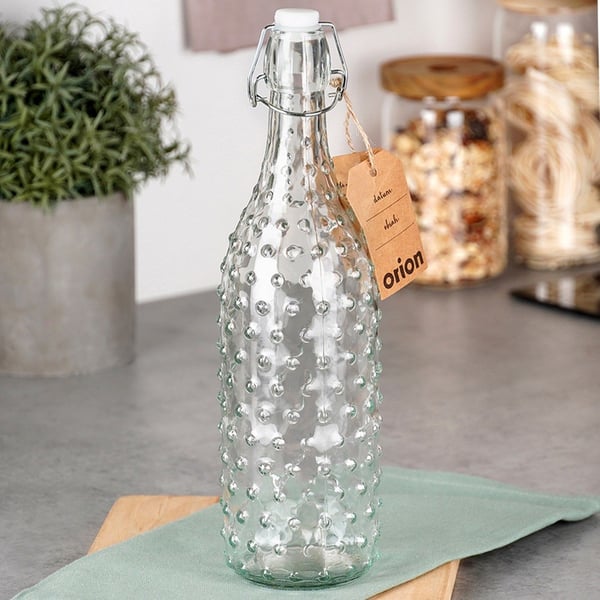 Glasflaska med klämma 1 l