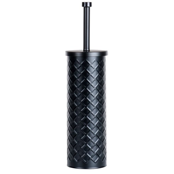 Toalettpensel med metallstativ svart 38x10 cm