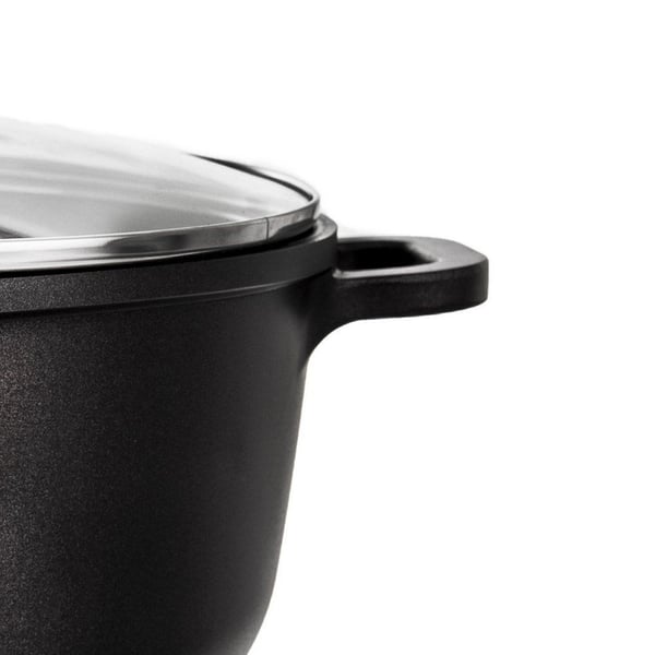Granitgryde med glaslåg GRANDE 28 cm, 7 l
