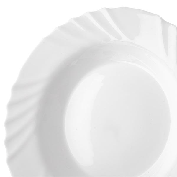 Dyb glas middagstallerken hvid LUNA 22,5 cm, 350 ml