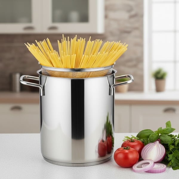 Sparris- och pastagryta i stål med sil och lock ANETT 16 cm, 4,2 l