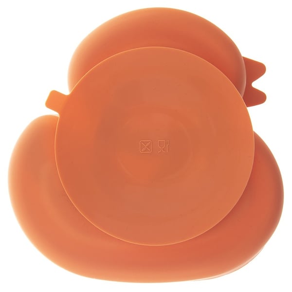 Silikone delt tallerken til børn orange and 19,5x19 cm