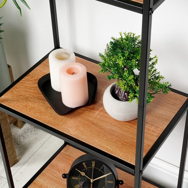 Sort metalreol 46x30x130 cm