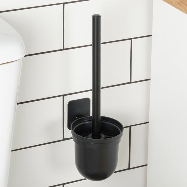 Silikoninen WC-sivellin säiliöllä riippuva musta 35 cm