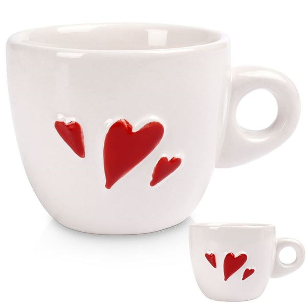 Keramisk hjerteformet espressokrus 80 ml