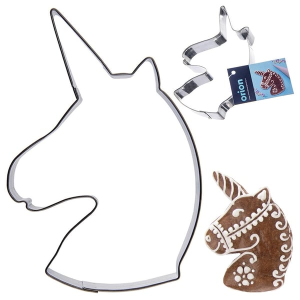 Stål enhjørning kageudstikker 9 cm