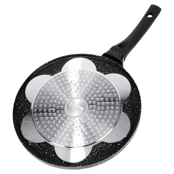 Munapannu graniitti 7 reikää BLACK LINE 26 cm
