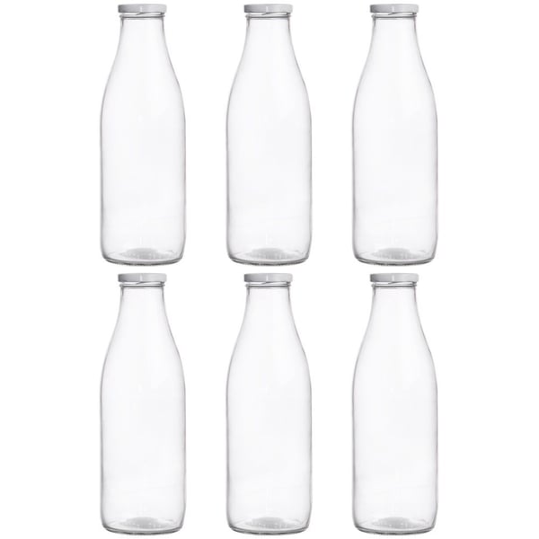 Glasflaska för mjölk 1 l 6 st