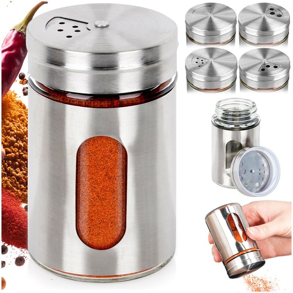 Krydderibeholder med si, glas, 100 ml