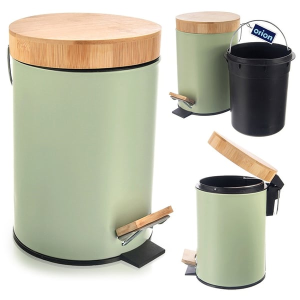 Metal affaldsspand med pedal, grøn, GRØNLIG, 3 l