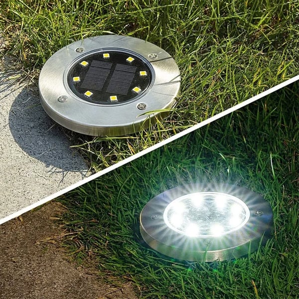 Solcelle LED have lamper stål jordspyd 11,5 cm 12 stk.