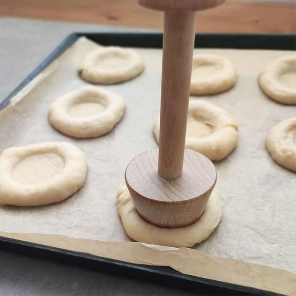 Dobbeltsidet træ tartelet tamper 4/5,5 cm