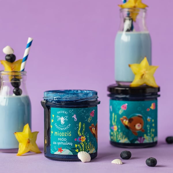 Miodziś - Hunaja spirulinalla 430 g + yllätys