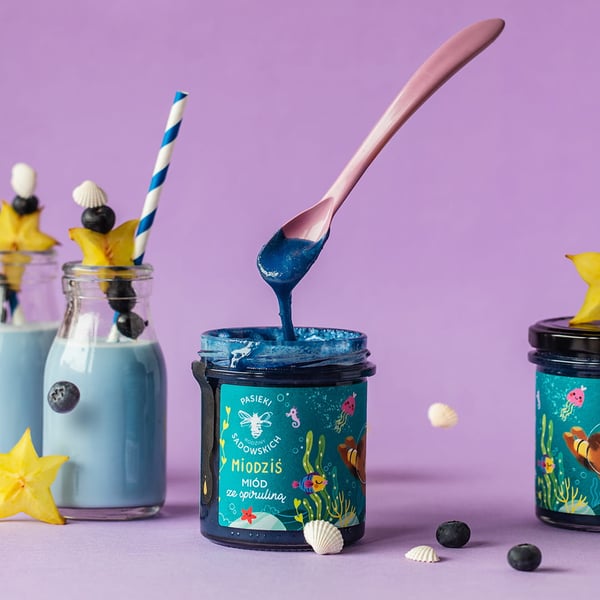 Miodziś - Hunaja spirulinalla 430 g + yllätys