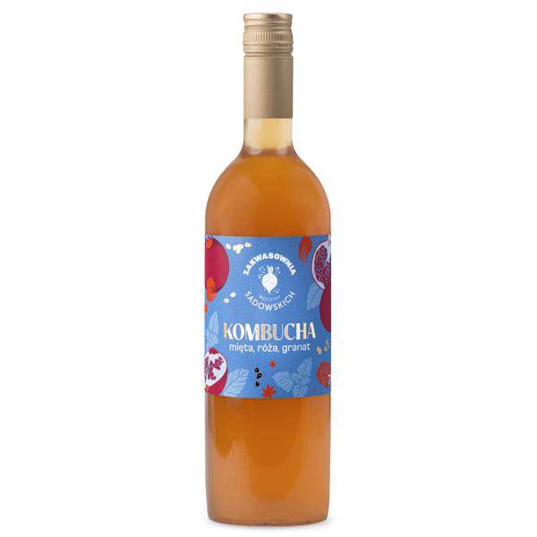 Kombucha med mynta, ros och granatäpple Kombucha med mynta, ros och granatäpple