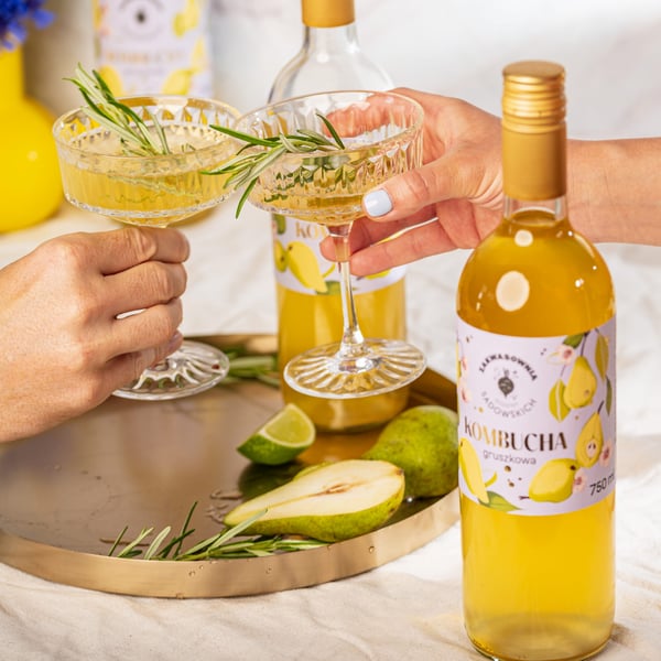 Päronkombucha
