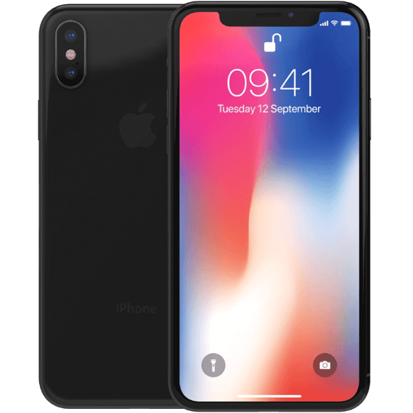 Apple iPhone X Space Grey 256 GB Klasse B Nyt batteri (Refurbished)