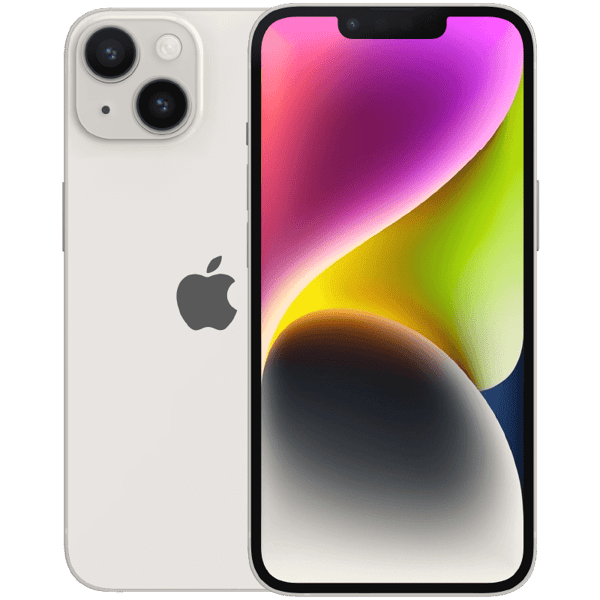 Apple iPhone 14 Starlight 128 GB Luokka B Uusi vara-akku (Refurbished)
