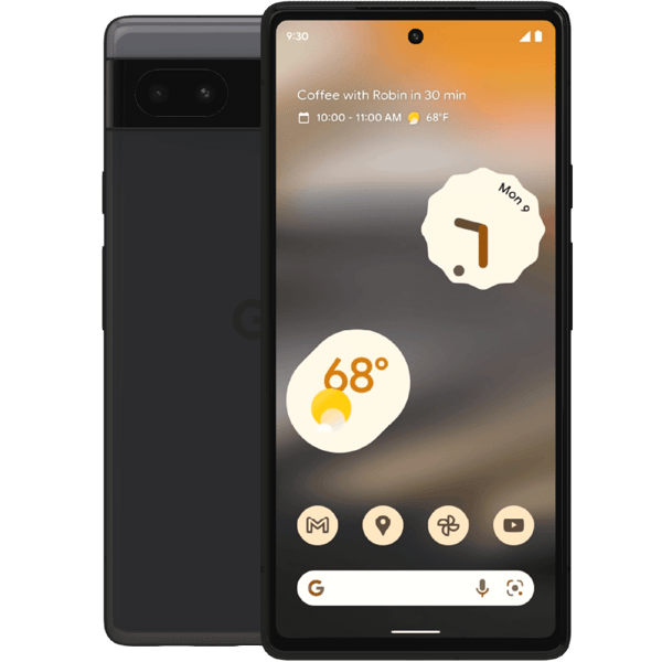 Google Pixel 6a Charcoal 128 GB Klass B Nytt batteri (Refurbished)