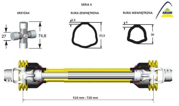 Nivelakseli 510-720 mm 460 Nm 50210 CE-sarja 4