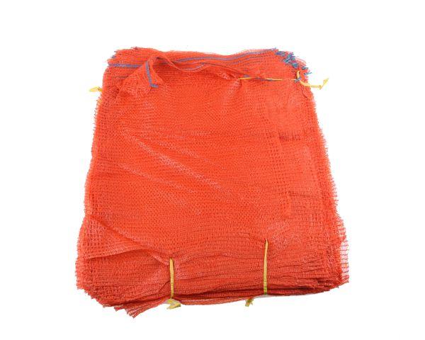Raschel-påse 25-30 kg orange med dragsko 100 stycken