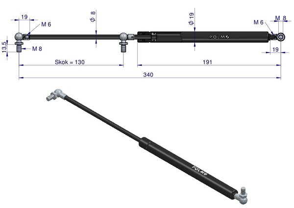 Dörrmanöverdon POLMO L max. 340 mm 65499073 DIETEG