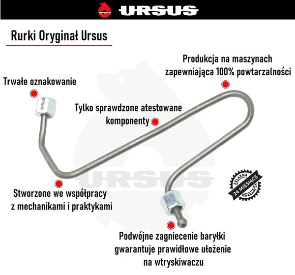 Toisen sylinterin korkeapaineputki 6-sylinterisessä C-385 URSUS:ssa